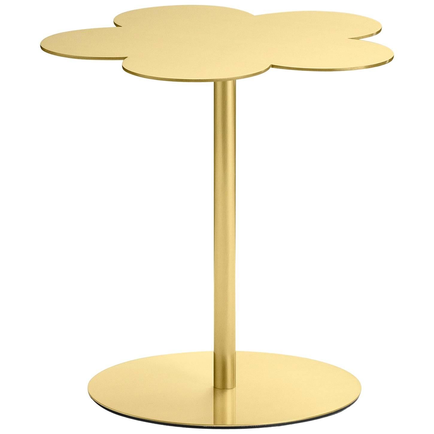 Ghidini 1961 Flowers Small Side Coffee Table in Satin Brass Finish