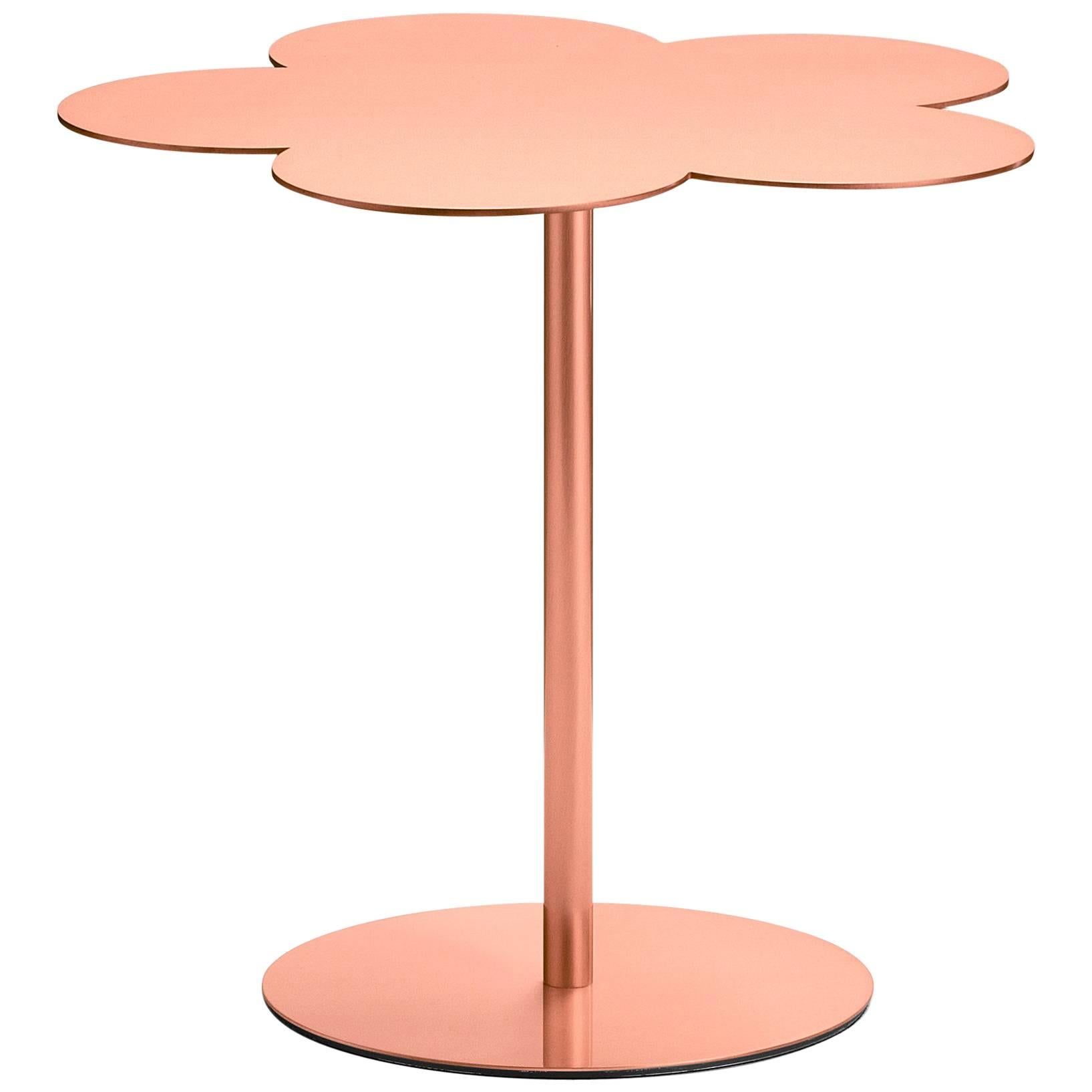 Ghidini 1961 Flowers Medium Side Coffee Table in Rose Gold Finish For Sale