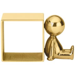 Ghidini 1961 Omini Napkin Holder Three in Polished Brass