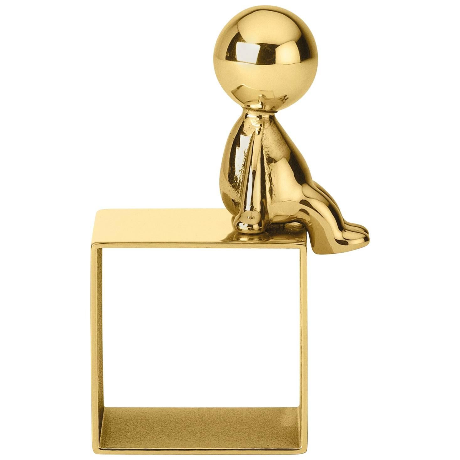 Ghidini 1961 Omini Napkin Holder Four in Polished Brass