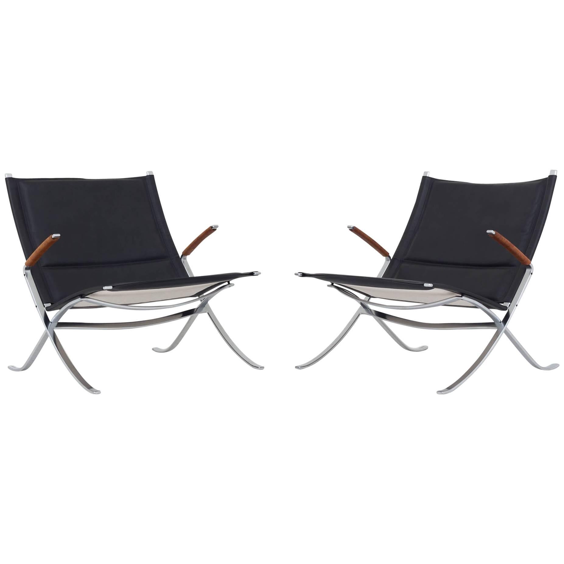 Pair of X Chairs by Preben Fabricius & Jørgen Kastholm