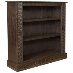 Antique Bookshelf, English Oak, Victorian Bookcase Jacobean Overtones circa 1880