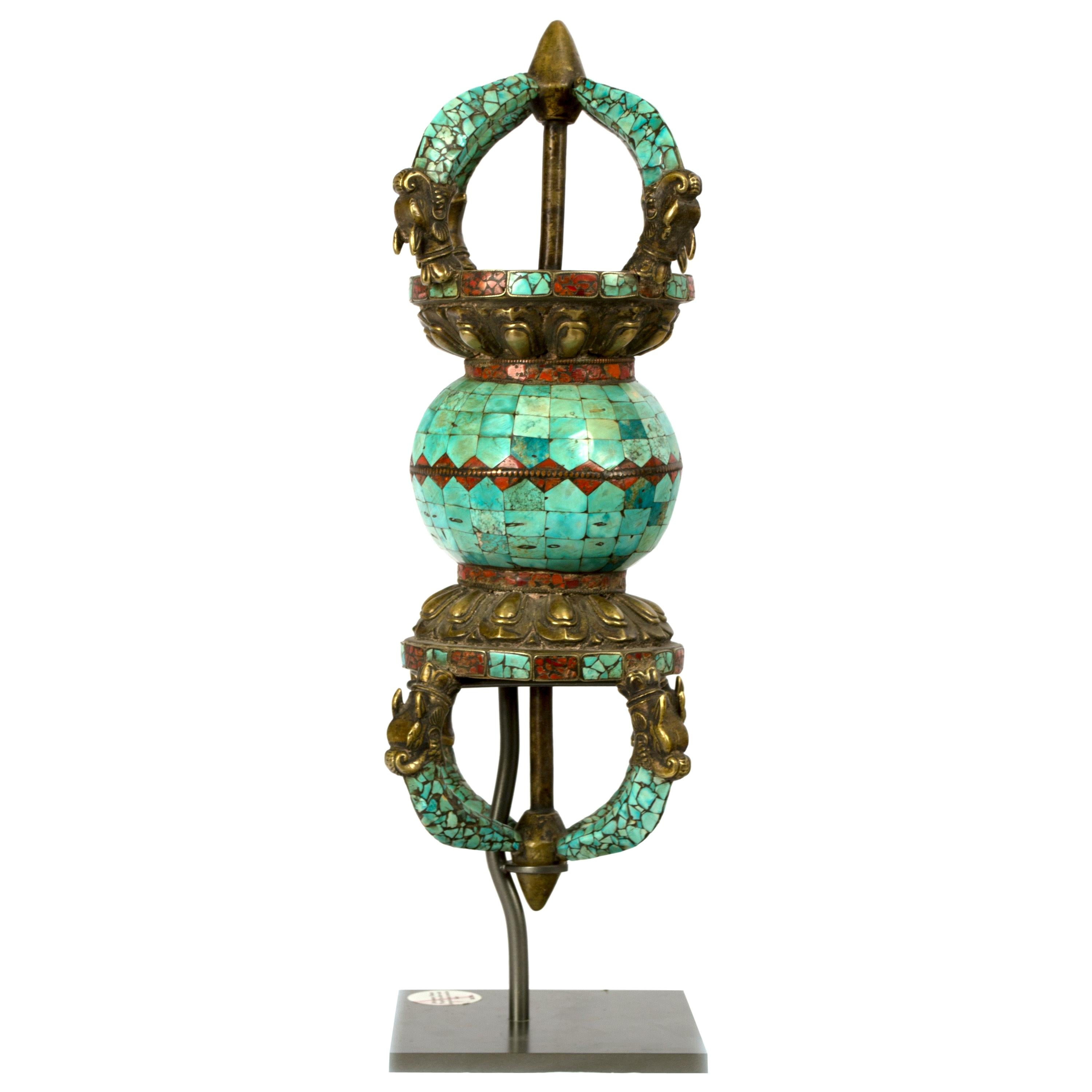 21st-Century Reproduction in the Style of Tibetan Double Vajra For Sale