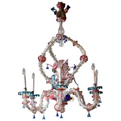 Beautiful and Very Large Colorful Murano Ca'rezzonico Chandelier