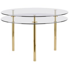 Ghidini 1961 Legs Medium Round Table in Crystal and Polished Brass