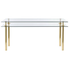 Ghidini 1961 Legs Medium Rectangular Table in Crystal and Polished Brass