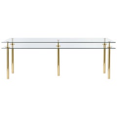 Ghidini 1961 Legs Large Rectangular Table in Crystal and Polished Brass