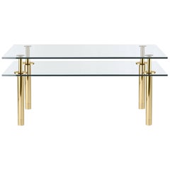 Ghidini 1961 Legs Small Rectangular Table in Crystal and Polished Brass