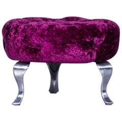 Bretz Pompadou Fabric Foot-Stool Purple Red