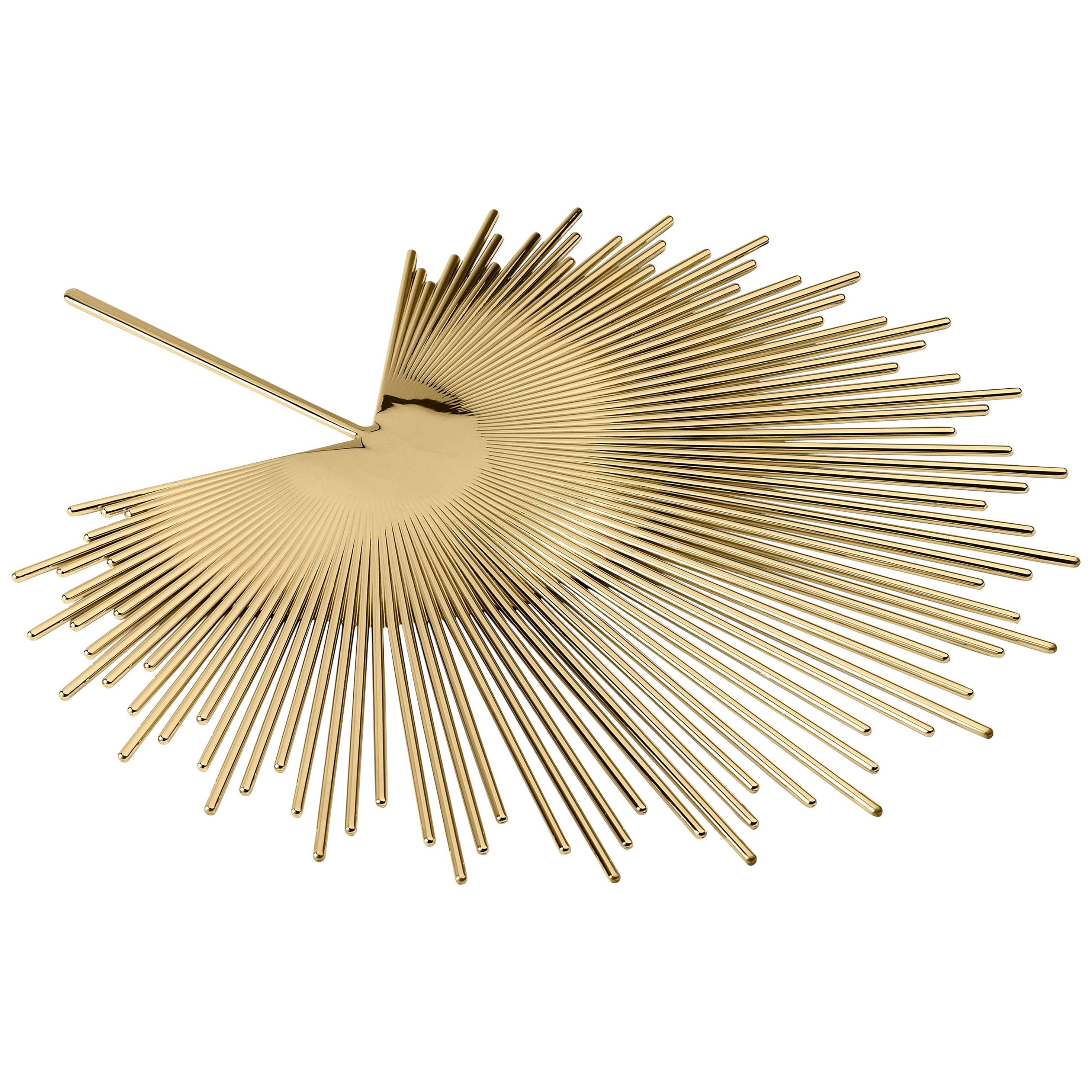 Ghidini 1961 Palm Tray in Polished Brass For Sale