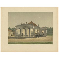 Impression ancienne d'une résidence à Batavia par M.T.H. Perelaer, 1888