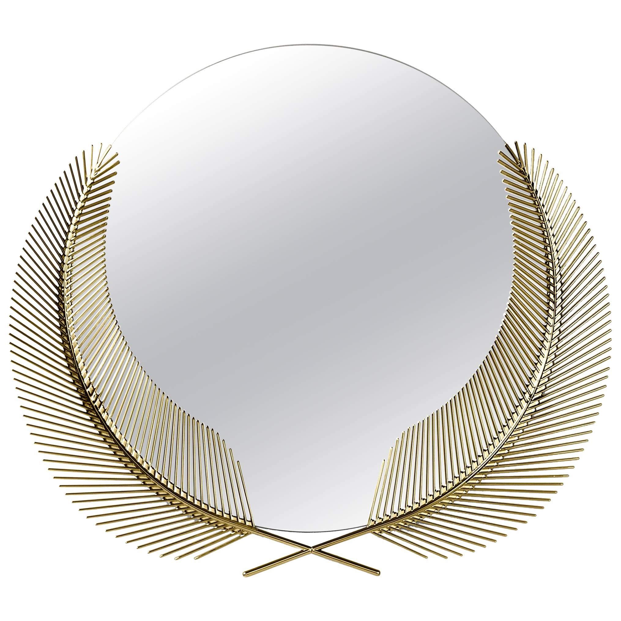 Ghidini 1961 Sunset Mirror Small in Polished Brass For Sale