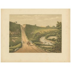 Antique Print of a Road near Cipanas 'Java' by M.T.H. Perelaer, 1888