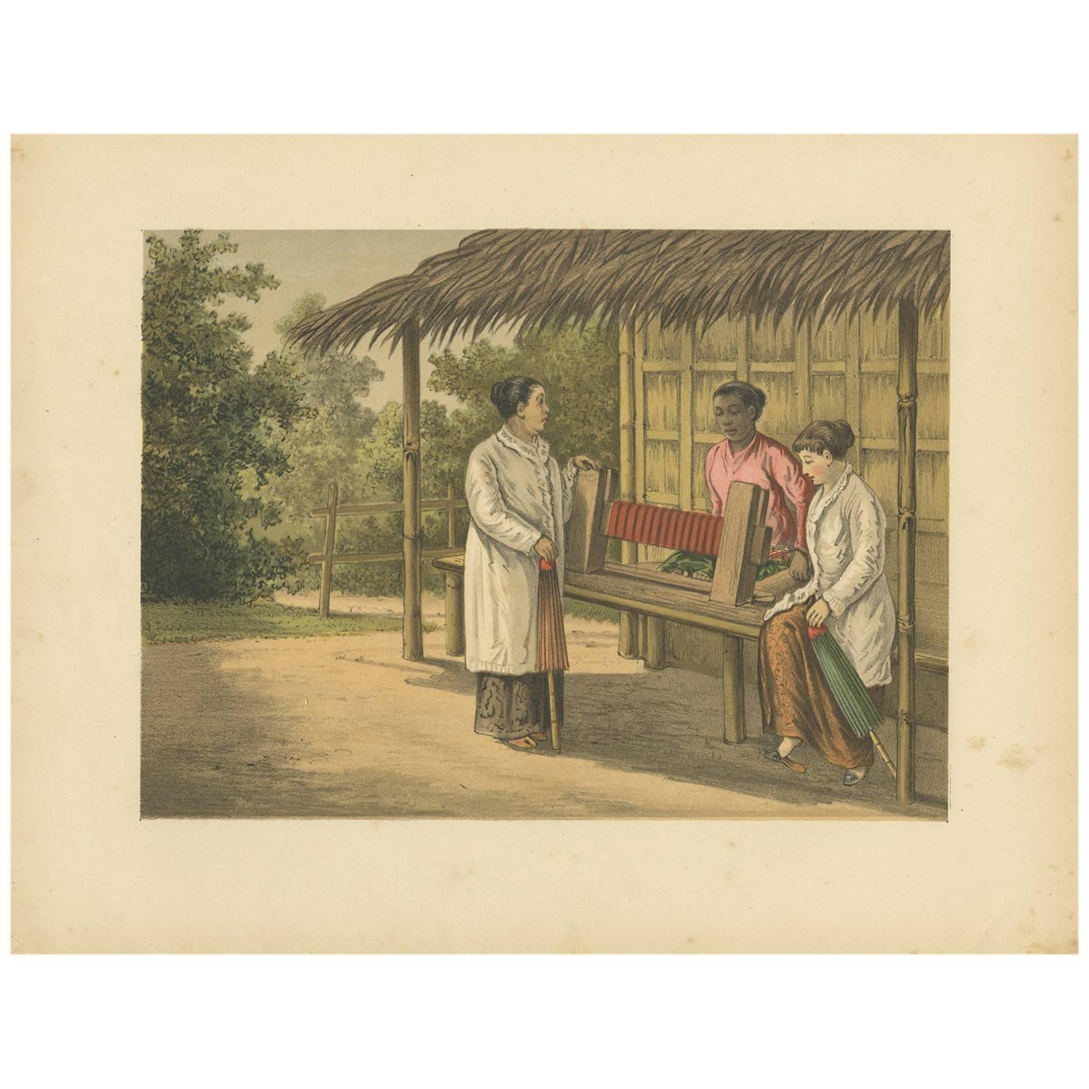 Antique Print of a Native Girl on Java by M.T.H. Perelaer, 1888 For Sale