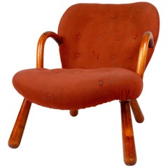 Retro Philip Arctander, "Clam" Chair, Denmark, 1940s