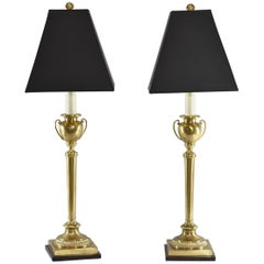 Pair of Frederick Cooper Brass Urn Form Table Lamps