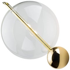 Lune One Light Contemporary Sconce / Wall Light Polished Brass Handblown Glass