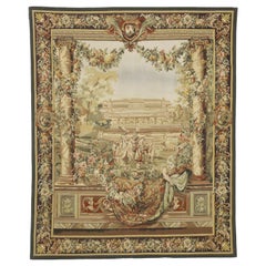 Antique Gobelins Inspired Chateau Neuf Saint-Germain Tapestry with Louis XIV Style