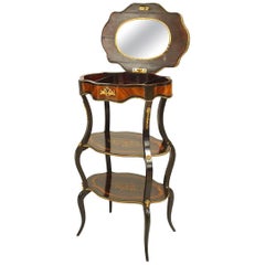 French Victorian Ebonized Three-Tier Table