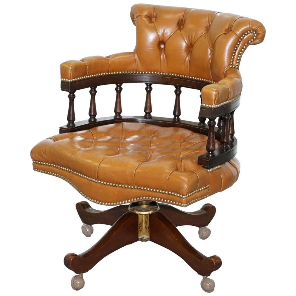 Designer Italian Office Chair leather swivel For Sale at 1stdibs