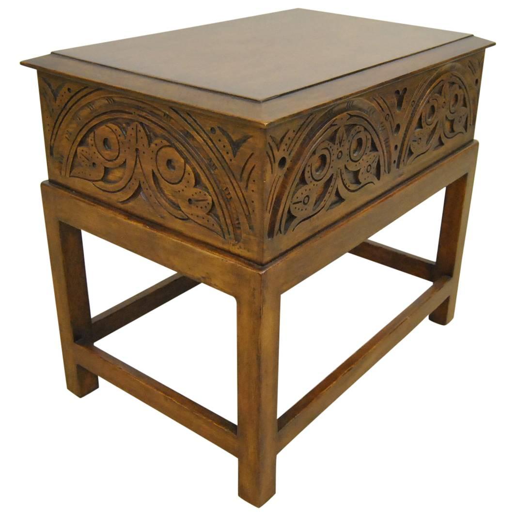 English Walnut Lift Top Bible Box on Stand by Minton-Spidell