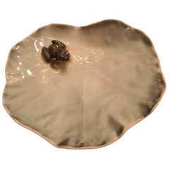  Royal Copenhagen Leaf Shaped Dish with Frog