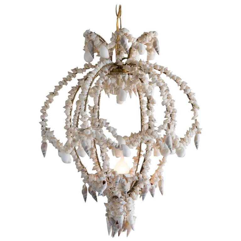 Vintage Italian Handmade Seashell Chandelier Circa 1960 At 1stdibs Vintage Italian Handmade Seashell Chandelier Circa 1960 For