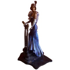 Figurative Bronze Sculpture with Hand-Painted Patina "Tiffany" by Isaac Maimon