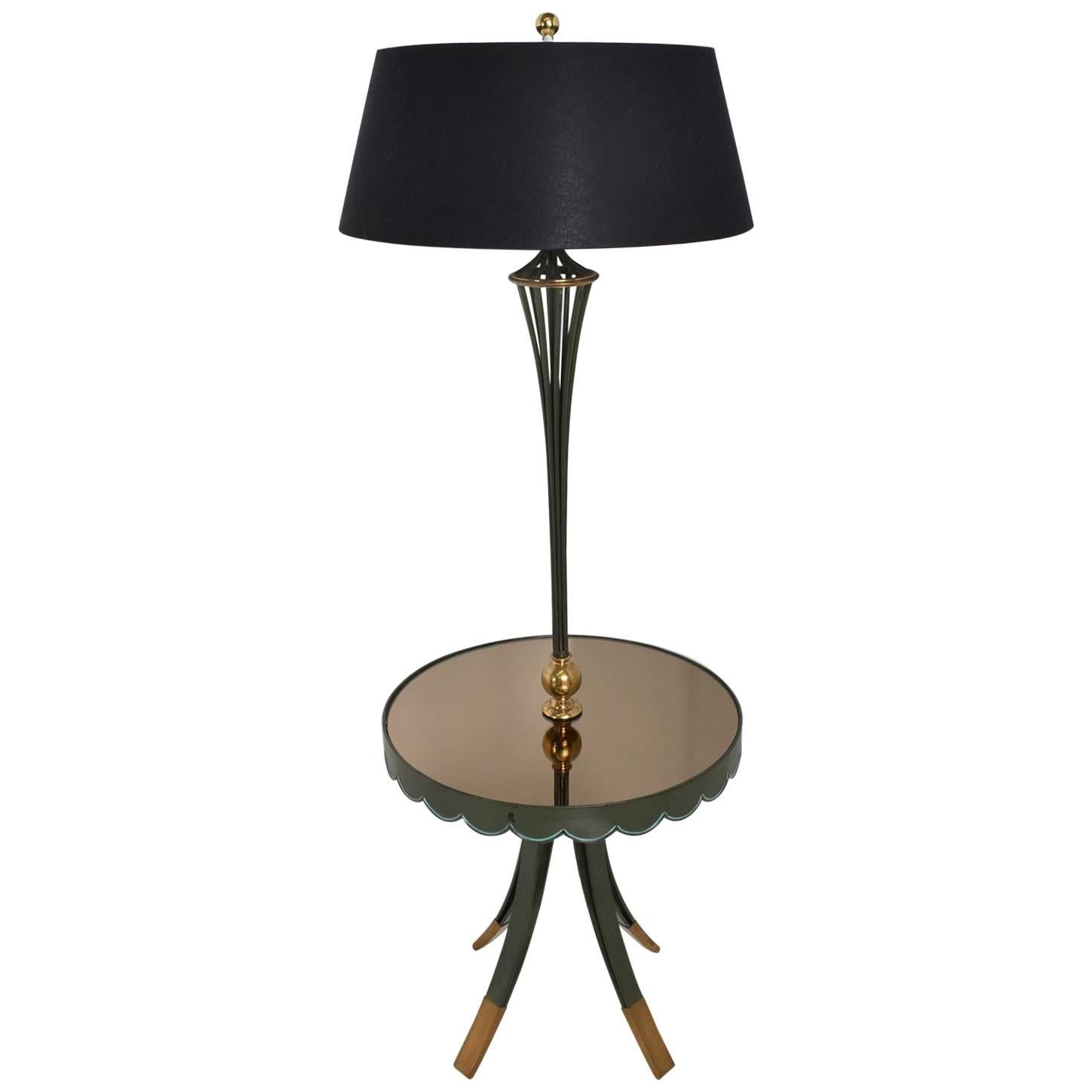 Arturo Pani Refined Elegance Floor Lamp with Scalloped Table Mexico City 1940s