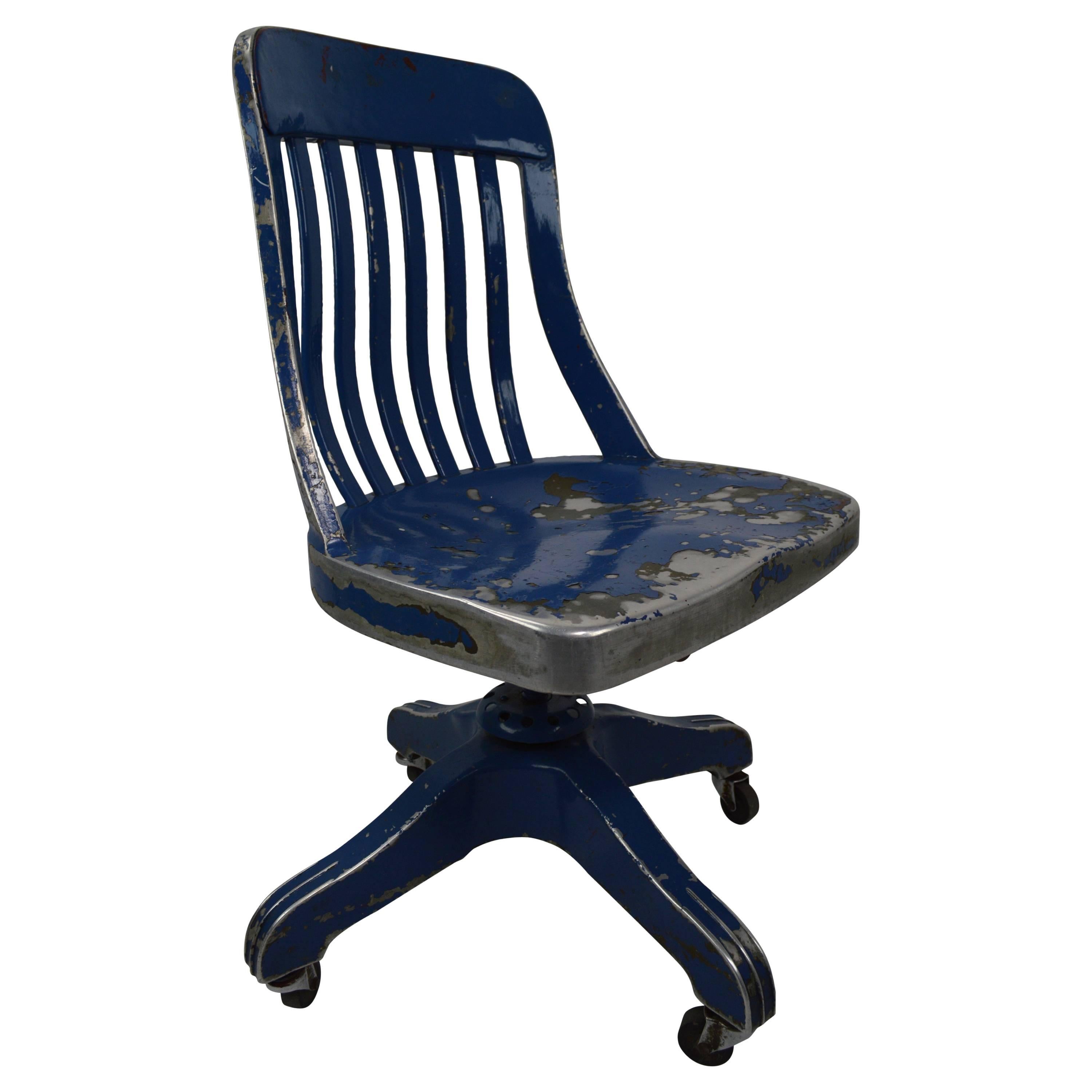 GoodForm Aluminium Swivel Desk Chair in Later Blue Paint Finish