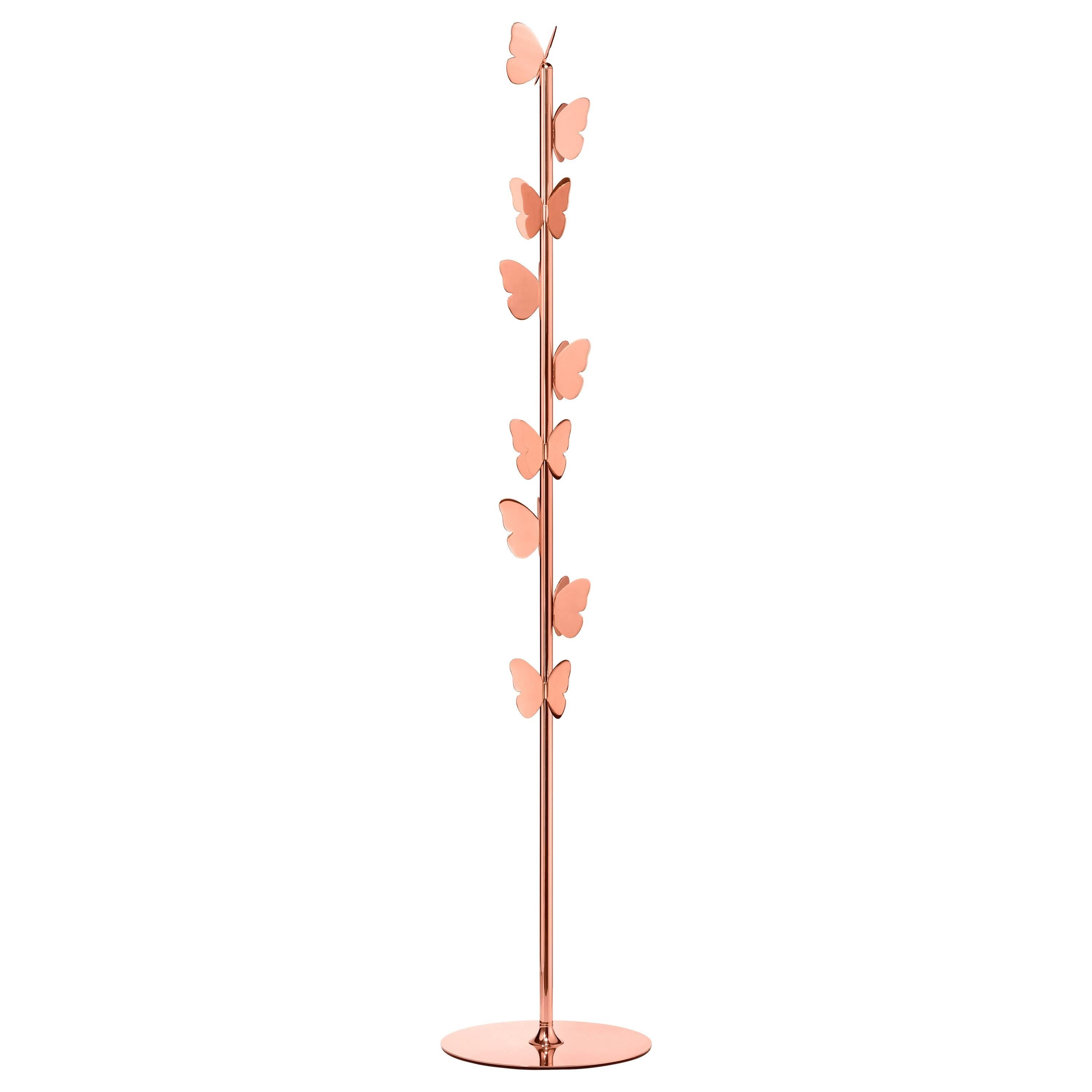 Ghidini 1961 Butterfly Coat Rack in Rose Gold Finish For Sale