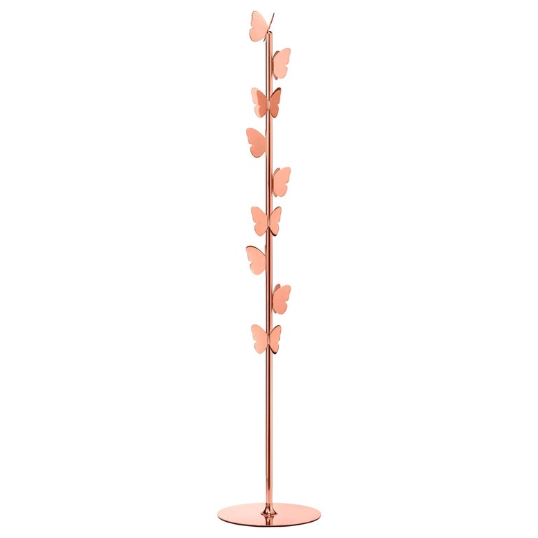 Ghidini 1961 Butterfly Coat Rack in Rose Gold Finish For Sale at