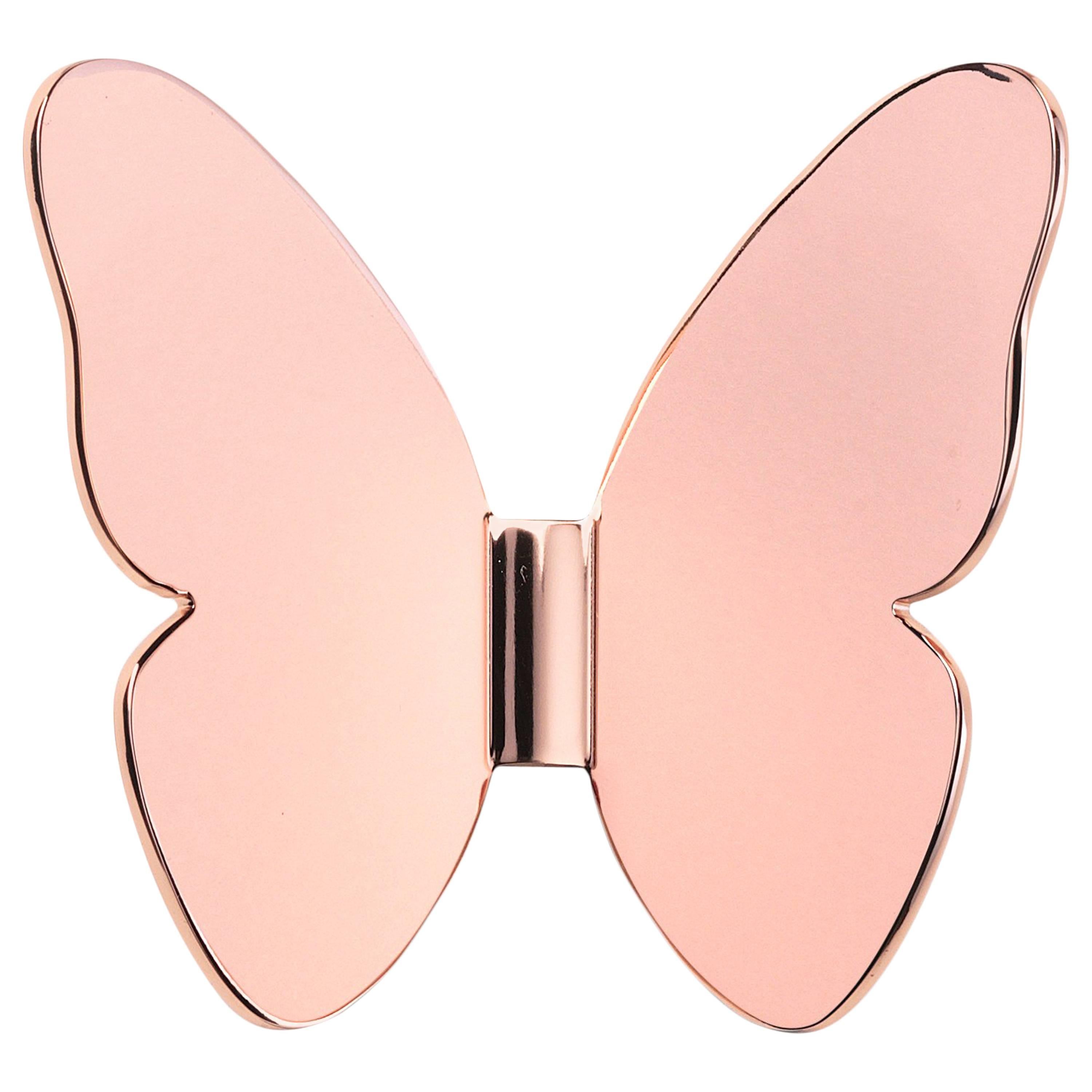 Ghidini 1961 Single Butterfly Hook in Rose Gold Finish For Sale