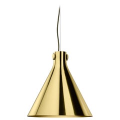 Ghidini 1961 Lampada a Cono Indi-Pendente in Ottone Lucido