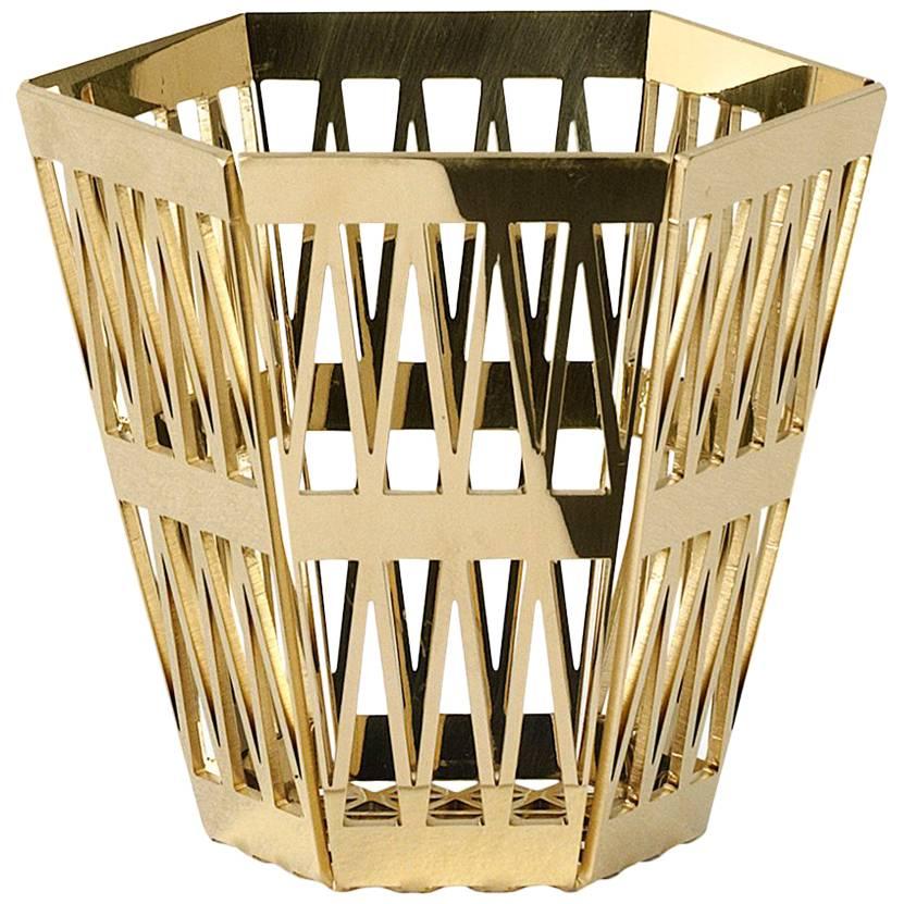 Ghidini 1961 Tip Top Pencil Holder in Polished Gold Finish For Sale