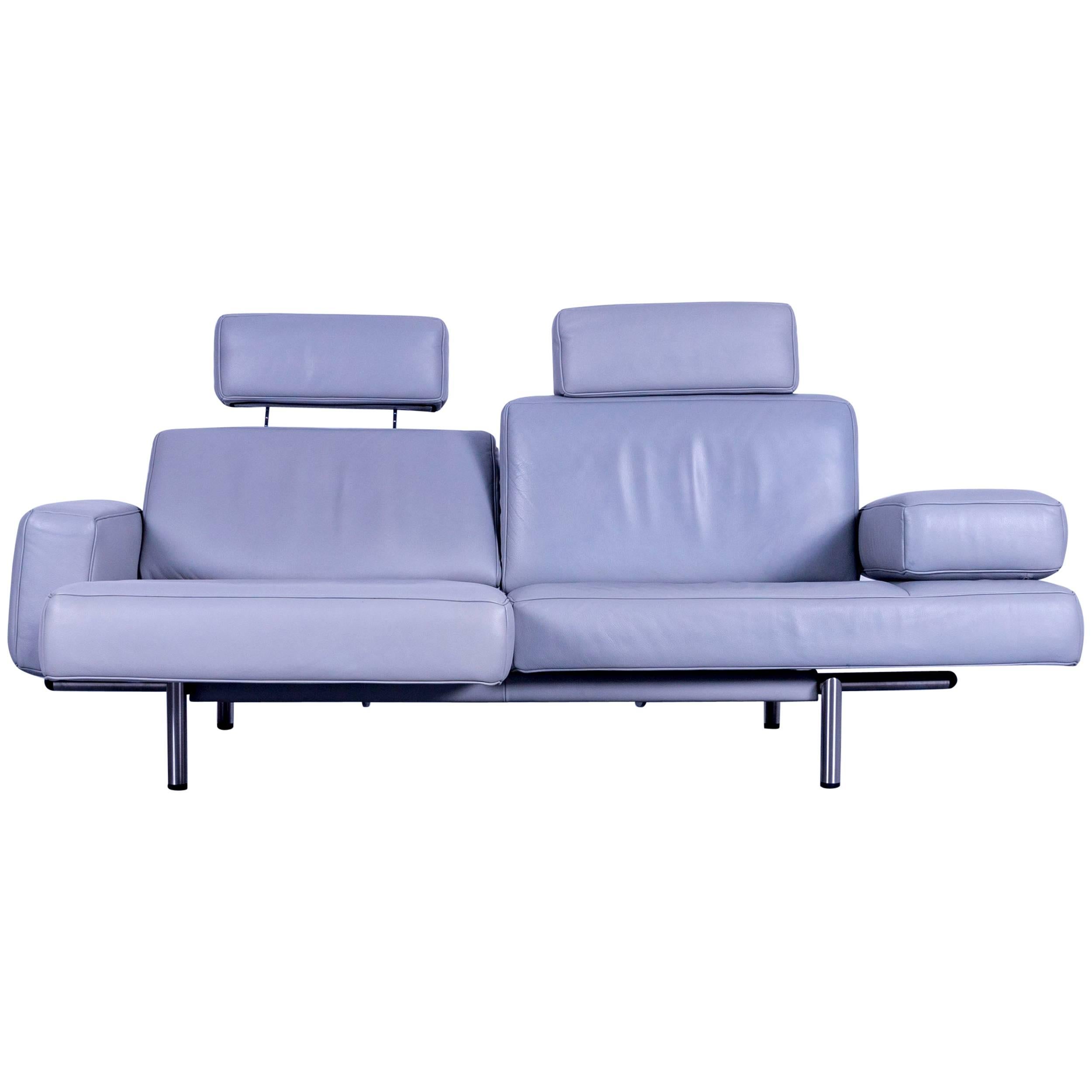 De Sede DS 460 Leather Sofa Grey Three-Seat Couch