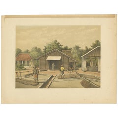 Impression ancienne de la production de noix de café sur Sumatra par M.T.H. Perelaer, 1888