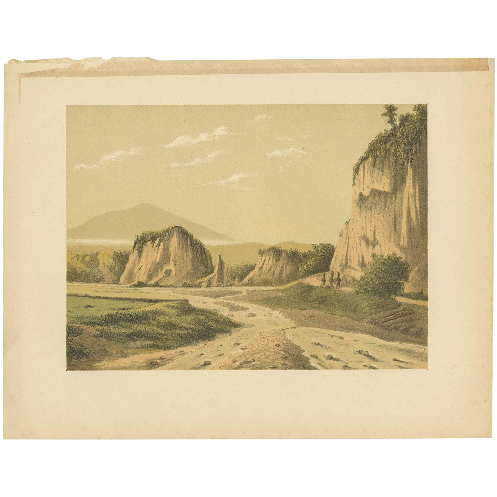 Antique Print of Ngarai Sianok 'Sumatra' by M.T.H. Perelaer, 1888 For Sale
