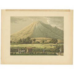 Antique Print of Mount Merapi by M.T.H. Perelaer, 1888