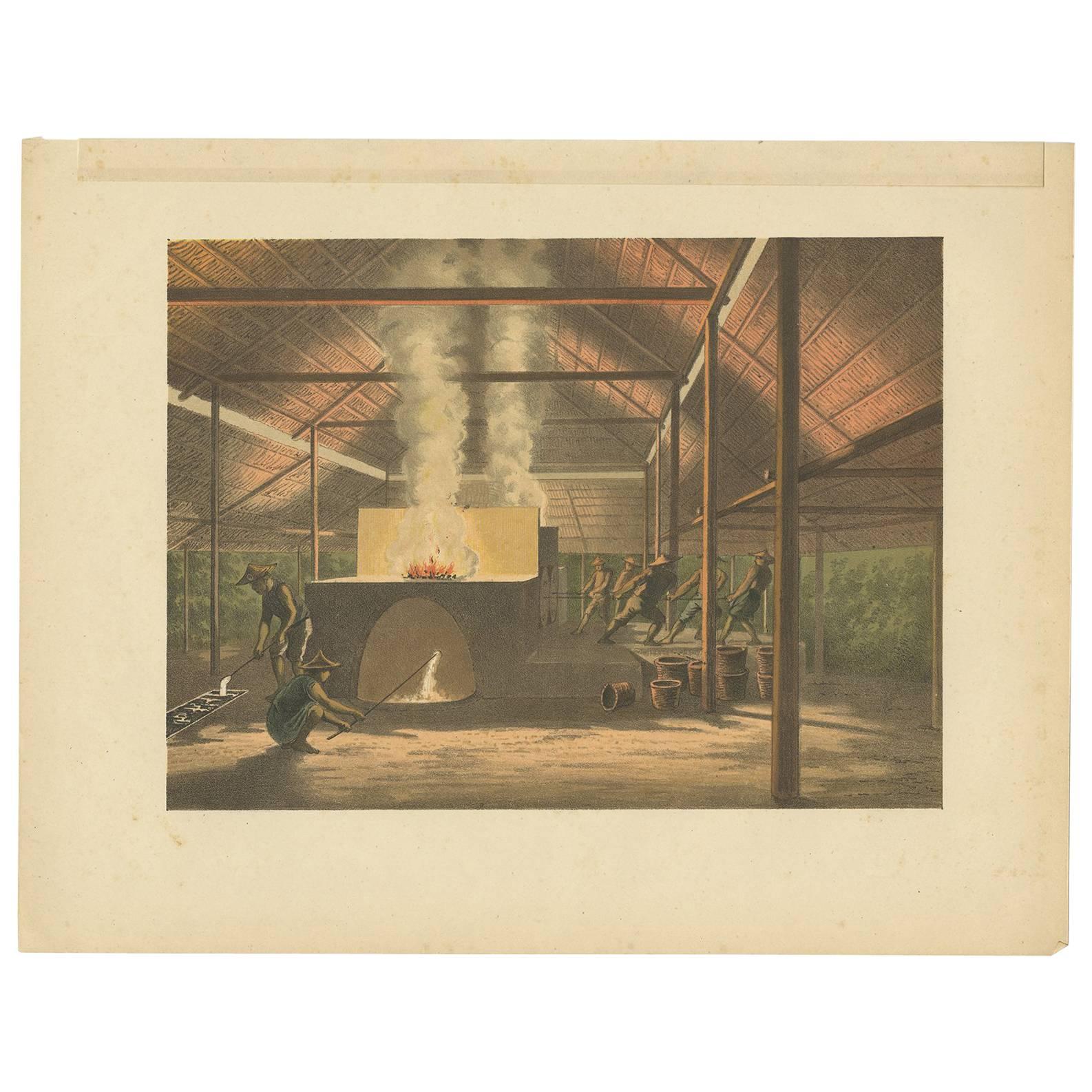 Antique Print of Tin Casting in Indonesia by M.T.H. Perelaer, 1888 For Sale