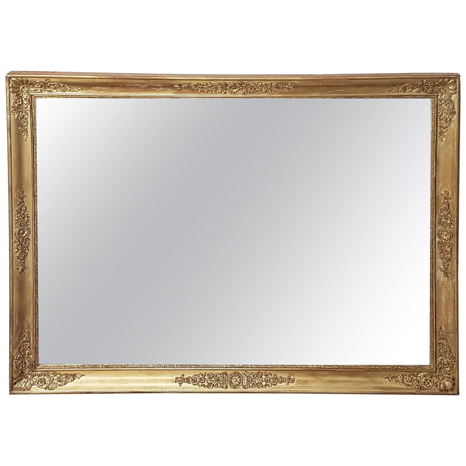 19th Century Empire Gilt Frame Wall Mirror