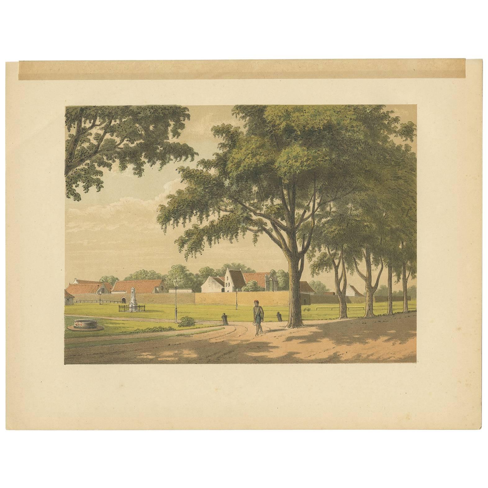 Antique Print of Makassar by M.T.H. Perelaer, 1888 For Sale