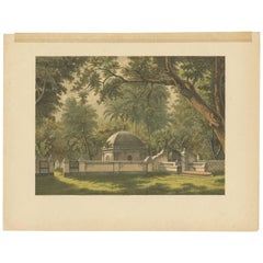Antique Print of a Cemetery in Bontowala by M.T.H. Perelaer, 1888