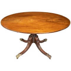 Antique George III Period Oval Mahogany Dinning Room Table