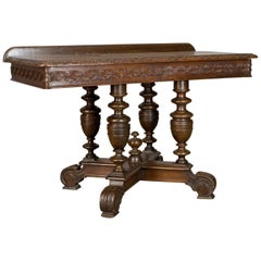 Antique Console Table, English, Oak, Victorian, Side, 19th Century, circa 1880