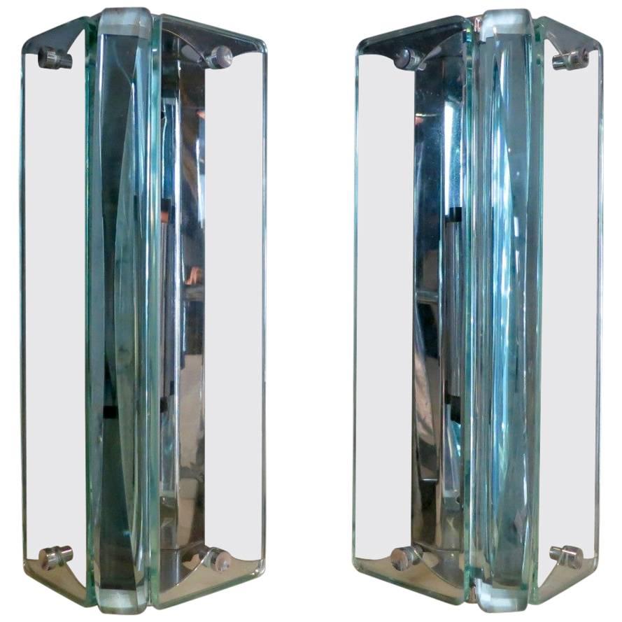 Pair of Italian Glass Wall Sconces