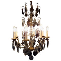 Vintage French Eight-Light Chandelier