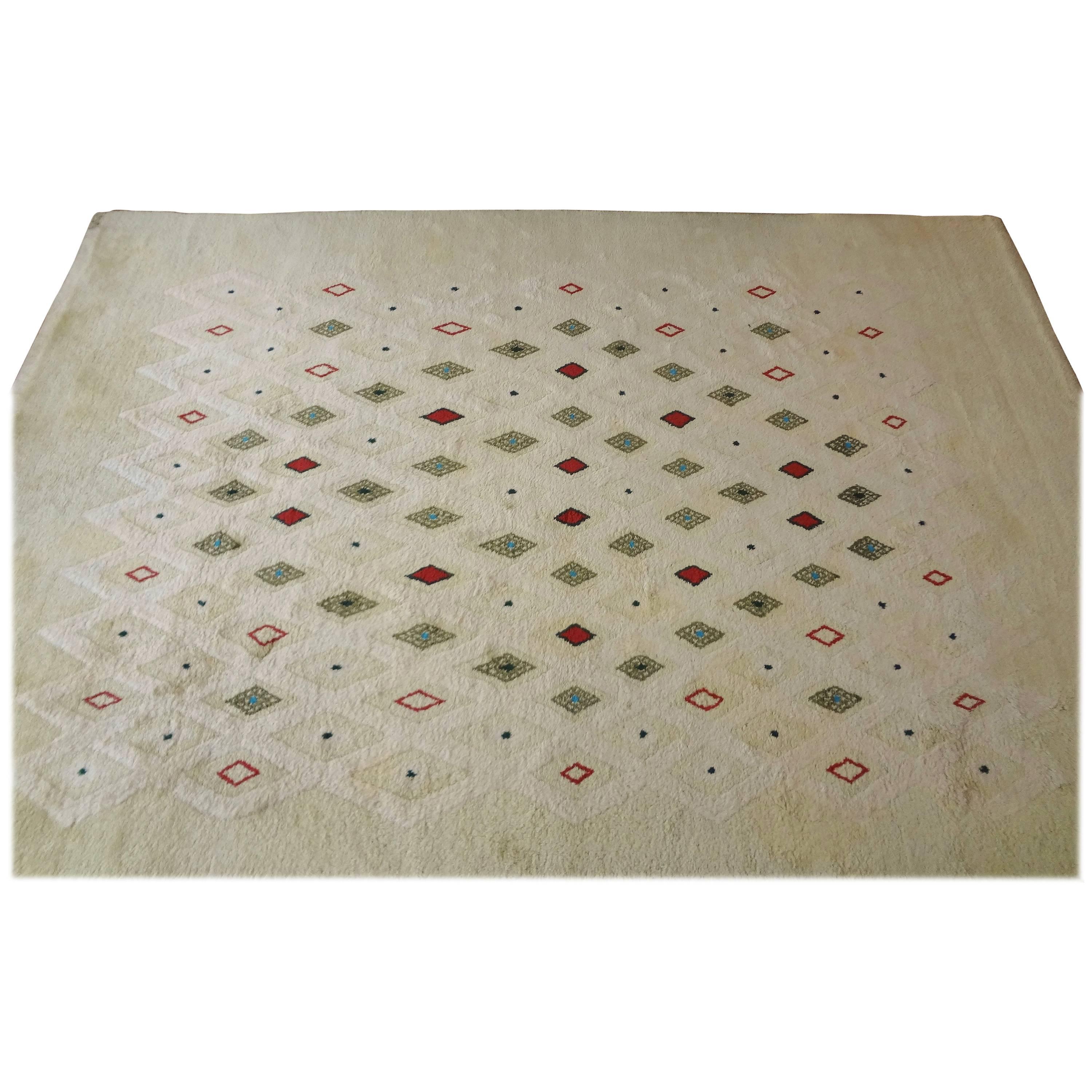 Rectangular Wool Carpet by Paule Leleu, 1950s