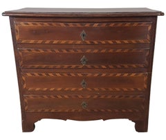 17th Century Italian Louis XIV Inlaid Wood Chest of Drawers