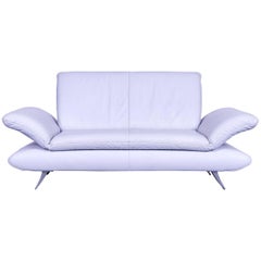 Koinor Rossini Leather Sofa Ice-Blue Two-Seat Couch